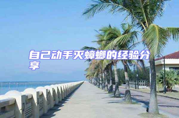 自己動手滅蟑螂的經驗分享
