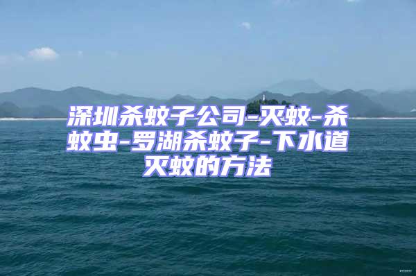 深圳殺蚊子公司-滅蚊-殺蚊蟲(chóng)-羅湖殺蚊子-下水道滅蚊的方法