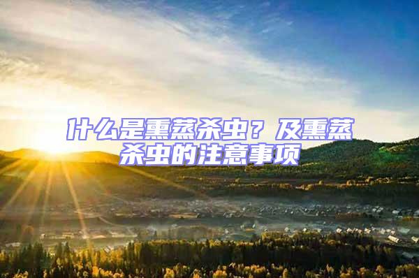 什么是熏蒸殺蟲？及熏蒸殺蟲的注意事項