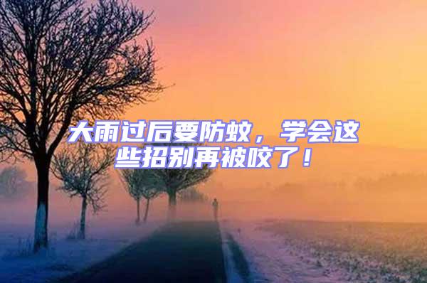 大雨過(guò)后要防蚊，學(xué)會(huì)這些招別再被咬了！