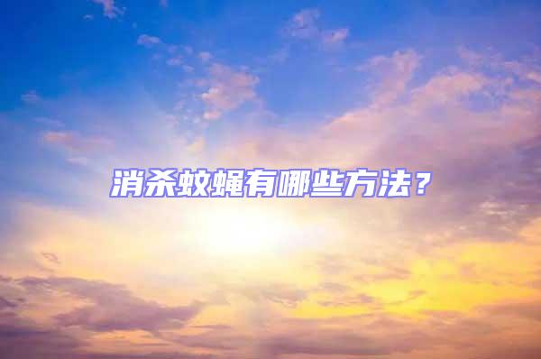 消殺蚊蠅有哪些方法？