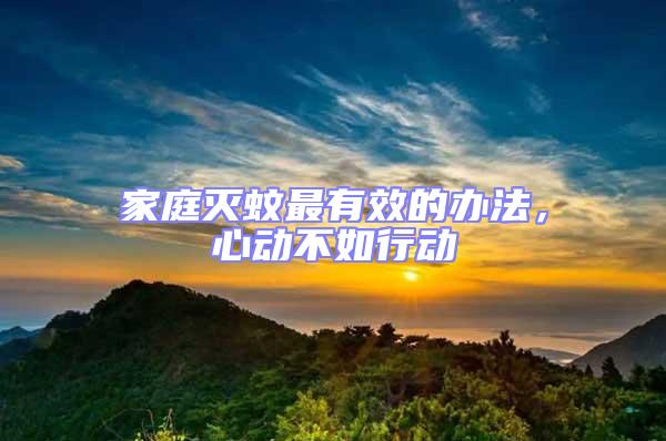 家庭滅蚊最有效的辦法，心動不如行動