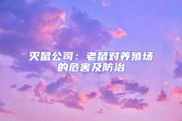 滅鼠公司：老鼠對養殖場的危害及防治