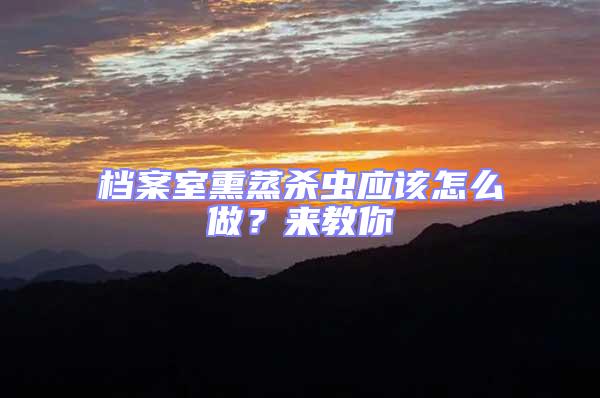 檔案室熏蒸殺蟲應該怎么做？來教你