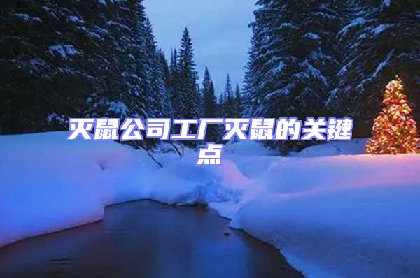 滅鼠公司工廠滅鼠的關(guān)鍵點