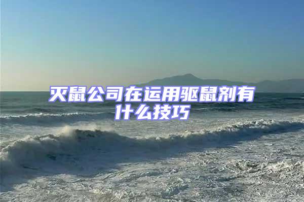 滅鼠公司在運(yùn)用驅(qū)鼠劑有什么技巧