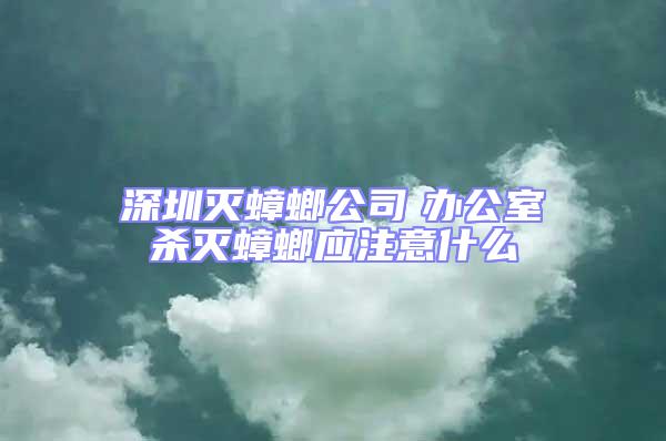 深圳滅蟑螂公司　辦公室殺滅蟑螂應(yīng)注意什么