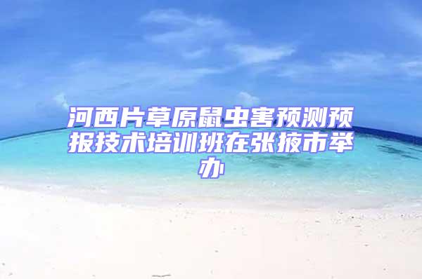 河西片草原鼠蟲害預測預報技術培訓班在張掖市舉辦