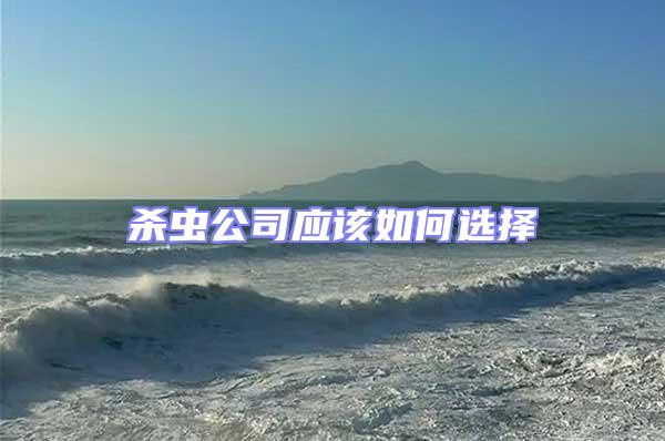 殺蟲公司應(yīng)該如何選擇