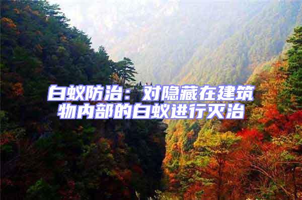 白蟻防治：對隱藏在建筑物內(nèi)部的白蟻進行滅治