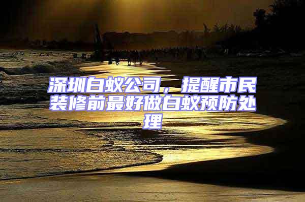 深圳白蟻公司，提醒市民裝修前最好做白蟻預防處理