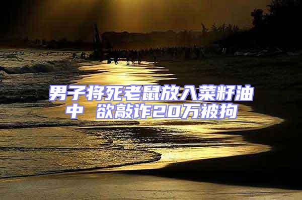 男子將死老鼠放入菜籽油中 欲敲詐20萬(wàn)被拘