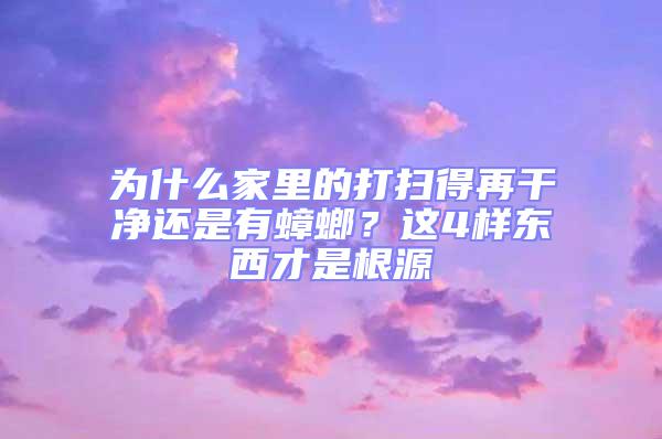 為什么家里的打掃得再干凈還是有蟑螂？這4樣東西才是根源