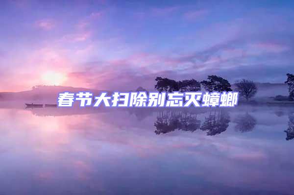 春節大掃除別忘滅蟑螂