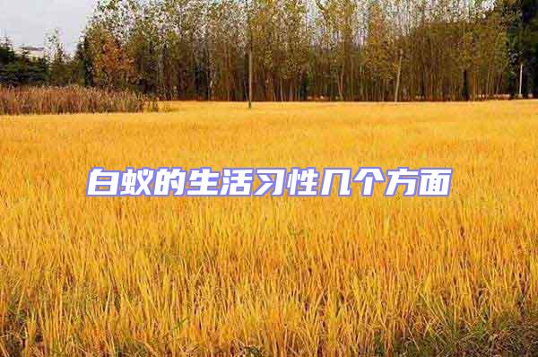 白蟻的生活習(xí)性幾個方面