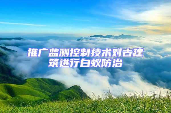推廣監(jiān)測控制技術(shù)對古建筑進行白蟻防治