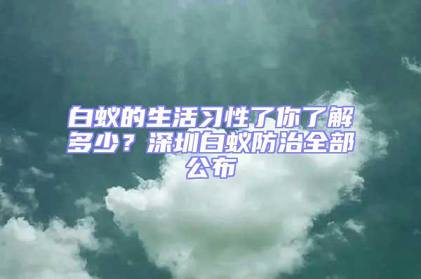 白蟻的生活習性了你了解多少？深圳白蟻防治全部公布
