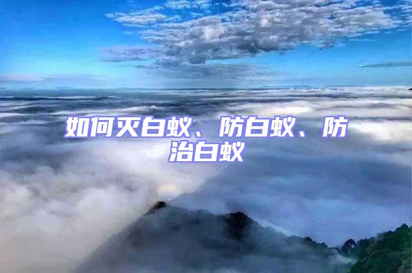 如何滅白蟻、防白蟻、防治白蟻