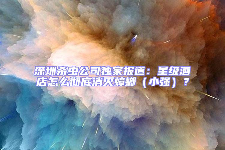 深圳殺蟲公司獨家報道：星級酒店怎么徹底消滅蟑螂（小強(qiáng)）？