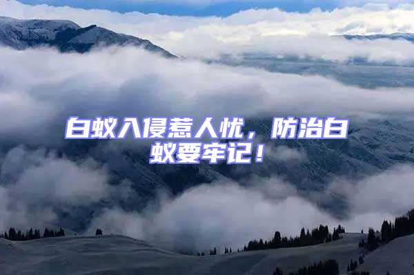 白蟻入侵惹人憂，防治白蟻要牢記！