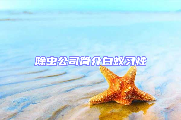 除蟲公司簡介白蟻習(xí)性